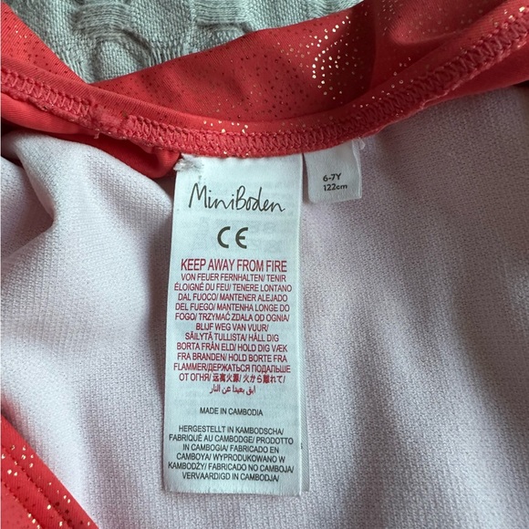 Mini Boden Coral Shimmer Swimsuit 6-7 Years - Picture 3 of 4